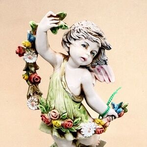 Fontanini 1988 Simonetti Angel Cherub Four Seasons Flower Garland Made in Italy